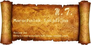 Marschalek Tatjána névjegykártya